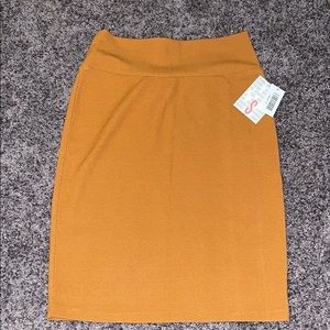 Lularoe Cassie pencil skirt mustard yellow